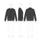 Mens Flight Jacket Fashion Flat Sketch flat sketch, croqui sketch