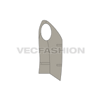 Mens formal vests templates, two designs flat sketch, side view