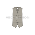 Mens formal vests templates, two designs flat sketch, front view