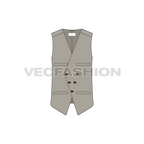 Mens formal vests templates, two designs flat sketch, front view