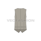 Mens formal vests templates, two designs flat sketch, back view