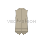 Mens formal vests templates, three designs flat sketch, back view