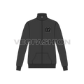 Mens Front Open Training Jacket flat sketch, front view