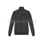 Mens Front Open Training Jacket flat sketch, front view