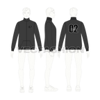 Mens Front Open Training Jacket flat sketch, croqui sketch