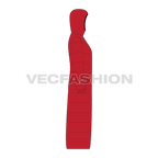 Mens Full Length Puffer Coat flat sketch, side view