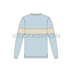 Mens full sleeved round neck shirt flat sketch, back view