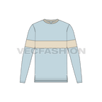 Mens full sleeved round neck shirt flat sketch, front view
