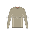 Mens full sleeved v-neck shirt flat sketch, front view