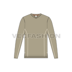 Mens full sleeved v-neck shirt flat sketch, front view