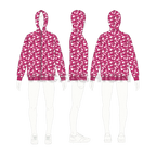 Mens full zip-up camo hoodie, streetwear flat sketch, croqui sketch
