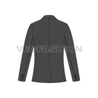 Mens Gray Slim-fit Sport Jacket flat sketch, back view