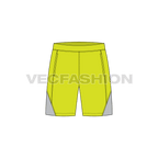 Mens gym shorts flat sketch, front view