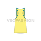 Mens gym tank flat sketch, back view