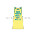 Mens gym tank flat sketch, front view