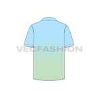 Mens half sleeved cotton shirt flat sketch, back view
