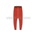 Mens harem joggers flat sketch, front view