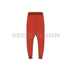 Mens harem joggers flat sketch, back view