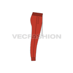 Mens harem joggers flat sketch, side view