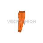 Mens harem joggers below knee flat sketch, side view