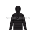 Mens Heavy Quilted Jacket flat sketch, front view