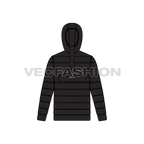 Mens Heavy Quilted Jacket flat sketch, front view