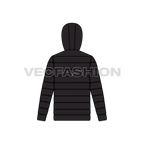 Mens Heavy Quilted Jacket flat sketch, back view