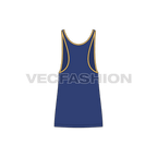 Mens heavy weight gym tank flat sketch, back view
