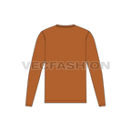 Mens henley neck shirt flat sketch, back view