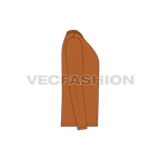 Mens henley neck shirt flat sketch, side view