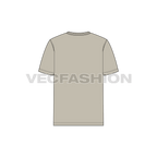 Mens henley neck t-shirt flat sketch, back view