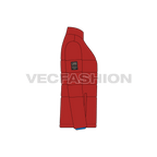 Mens High Altitude Puffer Jacket flat sketch, side view