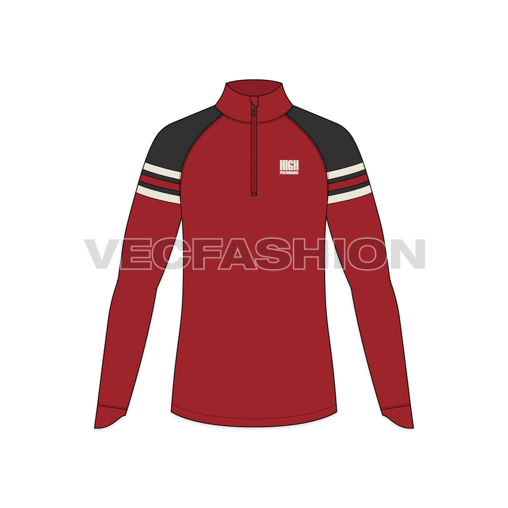 Mens High Performance Jacket flat sketch, front view