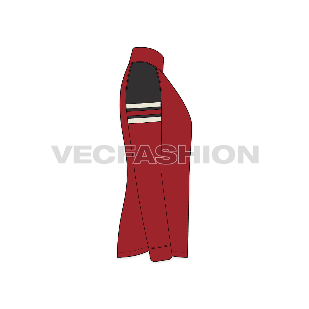Mens High Performance Jacket flat sketch, side view