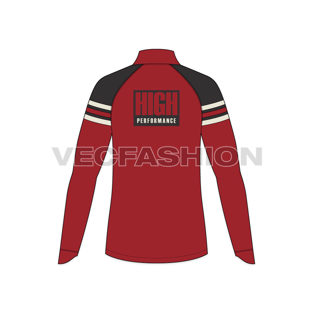 Mens High Performance Jacket flat sketch, back view