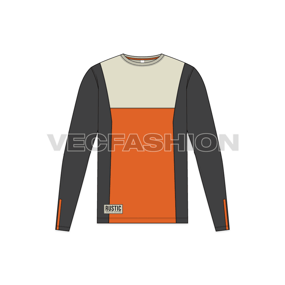 Mens high street shirt flat sketch, front view