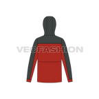 Mens Hiking Jacket Flat Template flat sketch, back view