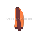 Mens holiday sweatshirt flat sketch, side view