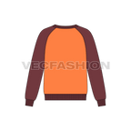 Mens holiday sweatshirt flat sketch, back view