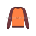 Mens holiday sweatshirt flat sketch, front view