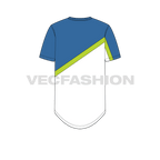 Mens holiday t-shirt flat sketch, back view