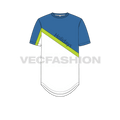 Mens holiday t-shirt flat sketch, front view