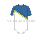 Mens holiday t-shirt flat sketch, front view