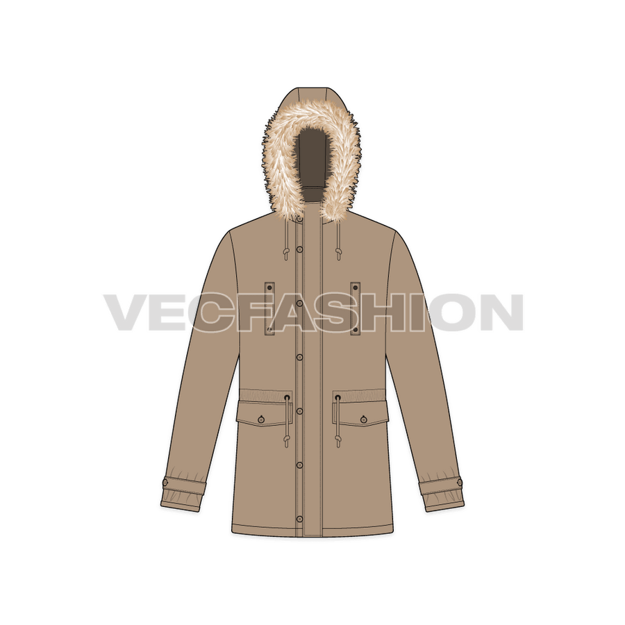 Mens Hooded Parka Jacket - VecFashion