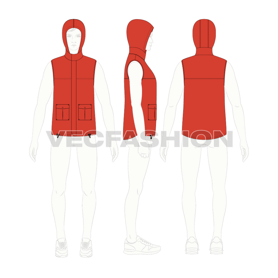 Mens Hooded Vest VecFashion