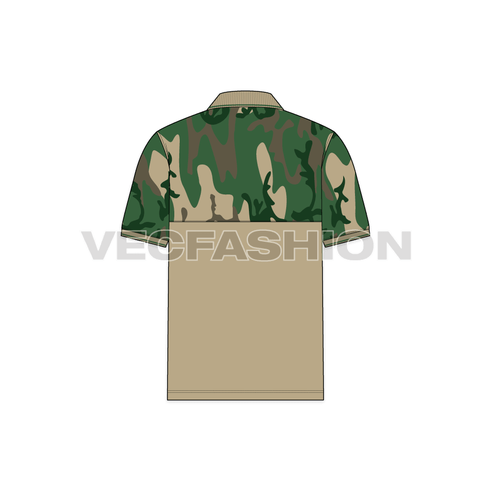 Mens Hunter Polo Shirt With Camouflage Print