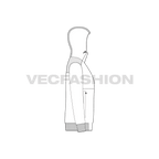 Mens Insulated Windbreaker flat sketch, side view