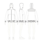 Mens Insulated Windbreaker flat sketch, croqui sketch