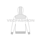 Mens Insulated Windbreaker flat sketch, back view
