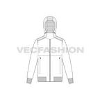 Mens Insulated Windbreaker flat sketch, front view